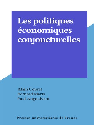 cover image of Les politiques économiques conjoncturelles